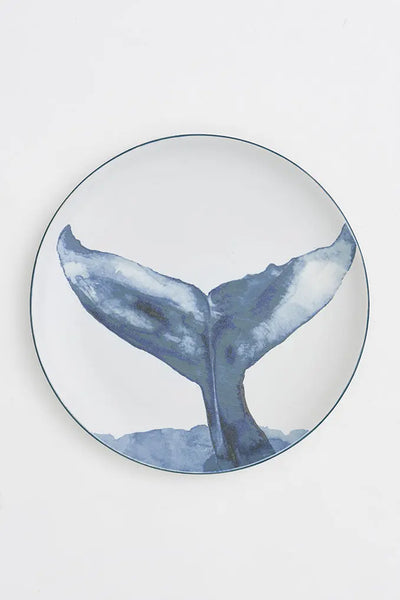 Batela Plato Grande de Cerámica con Diseño de Ballena - Náutico y Práctico