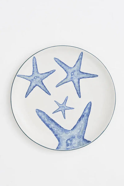 Batela Plato Grande de Cerámica con Estrellas de Mar - Decorativo y Funcional