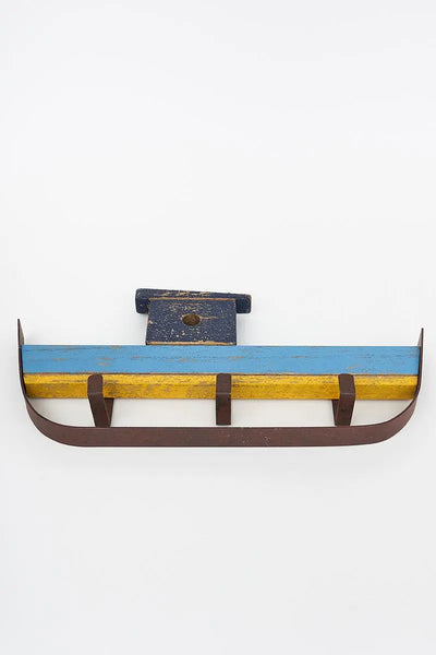 Batela Portallaves barco en madera y metal. Efecto envejecido