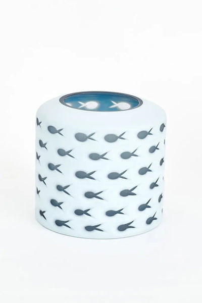 Batela Portavelas de Cristal con Peces Azules Grande