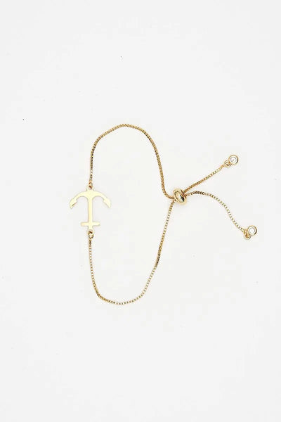 Batela Pulsera o brazalete ancla en aleación sostenible color dorado - Batela