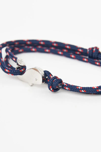 Batela Pulsera o brazalete en cuerda azul marino con ballena - Batela