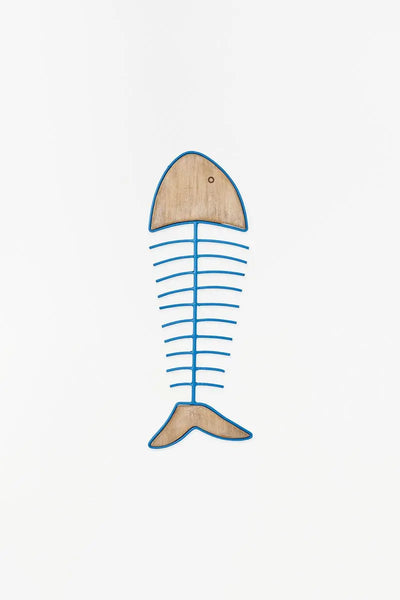 Batela Raspa de pez hecha de madera y metal para pared. Decoración náutica