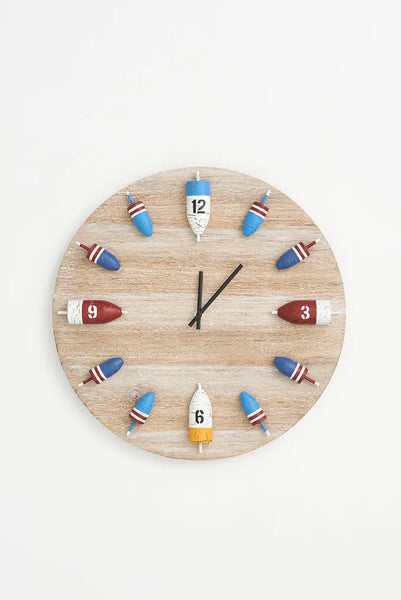 Batela Reloj de Madera con Boyas de Colores - Toque Náutico y Alegre
