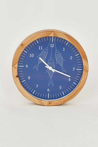 Batela Reloj de Pared con Diseño de Peces - Estilo Náutico