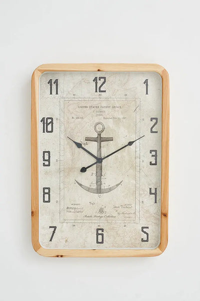 Batela Reloj Vintage de Pared con Ancla Grabada - Estilo Batela