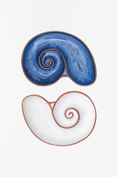 Batela Set de 2 recipientes de cerámica con forma de concha 2 - Batela