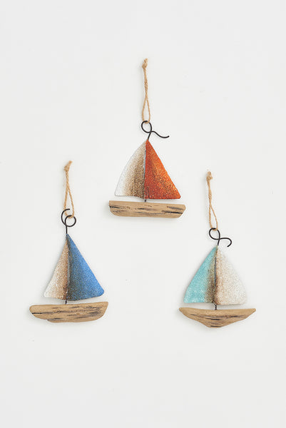 Batela Set de 3 Colgantes Decorativos Veleros de Madera - Encanto Náutico