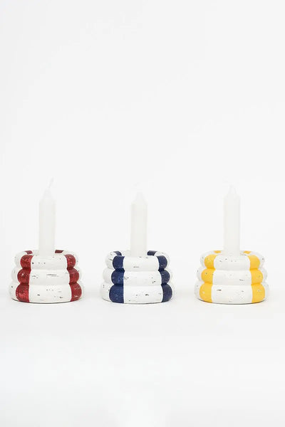 Batela Set de 3 Portavelas con forma de salvavidas de madera 2 - Batela