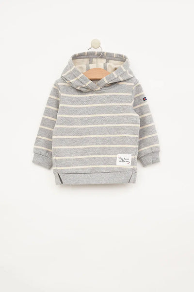 Batela Sudadera marinera a rayas de algodón terry para bebé con capucha