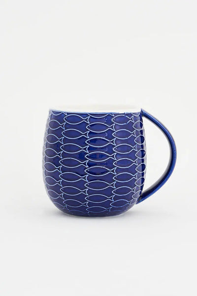 Batela Taza de Café en Cerámica con Peces - Estilo Náutico