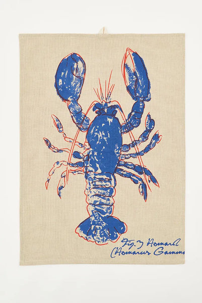 Batela Trapo de Cocina en Tejido Chambray con Diseño de Langosta