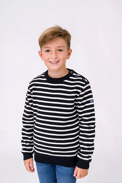 Batela Un jersey marinero liso y a rayas Batela. Outlet niño -30%