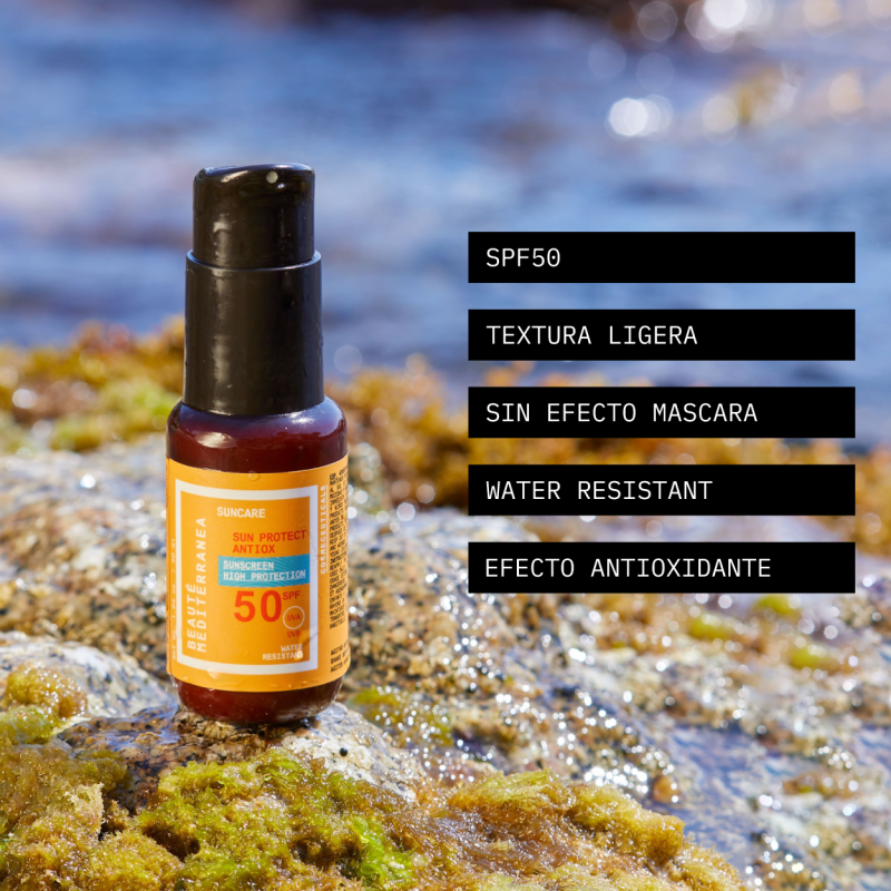 Beauté Mediterranea Sun Protect Antiox Protector Solar Facial SPF 50 Sin Efecto Mascara