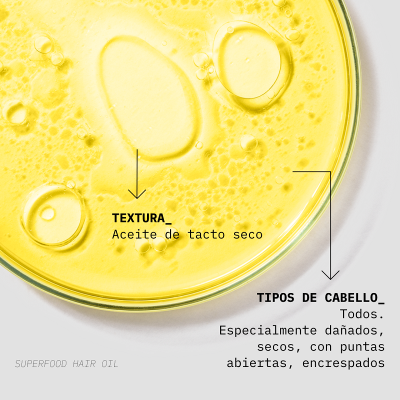 Beauté Mediterranea Superfood Hairoil Con Aceite De Cáñamo Y De Abisinia