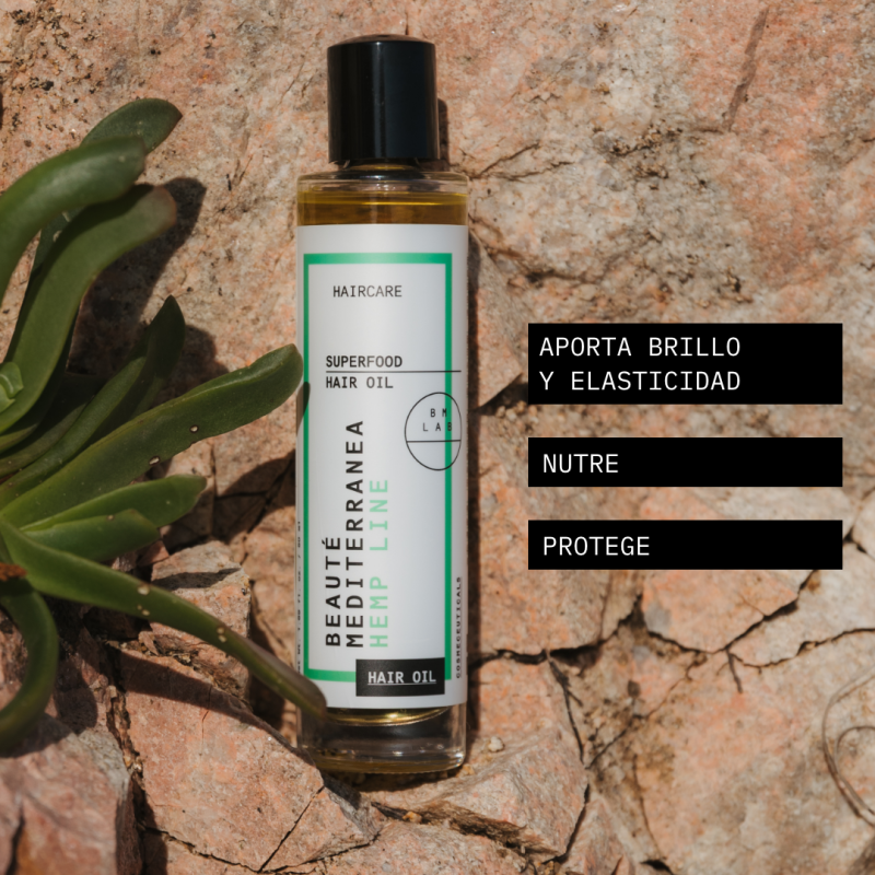 Beauté Mediterranea Superfood Hairoil Con Aceite De Cáñamo Y De Abisinia