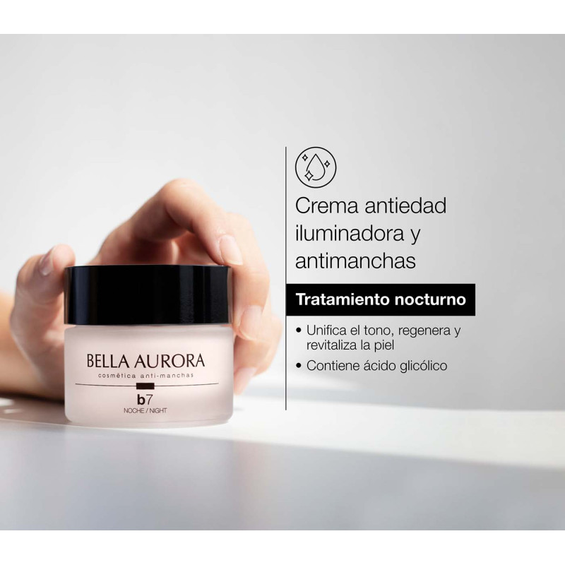 Bella Aurora B7 Crema Antiedad Iluminadora Y Antimanchas De Acción Nocturna