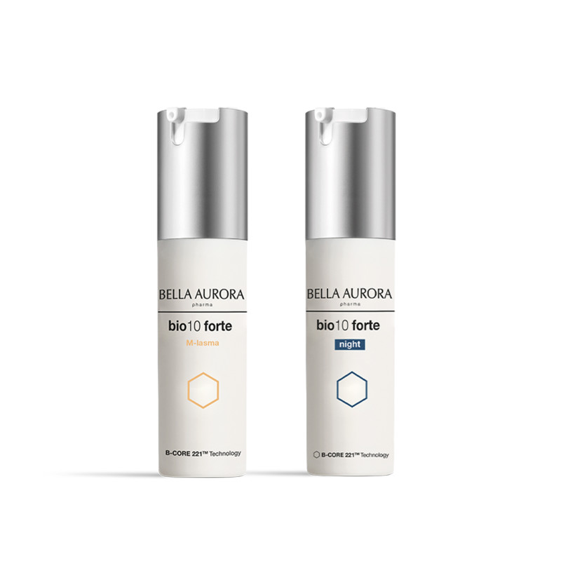 Bella Aurora Tratamiento Intensivo para Manchas Hormonales. bio10 forte M-lasma + Night Pharma