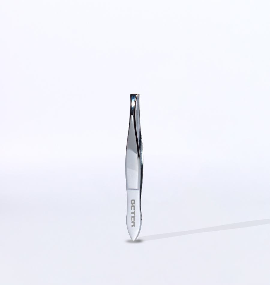 Beter Pinza de depilar punta recta cromada