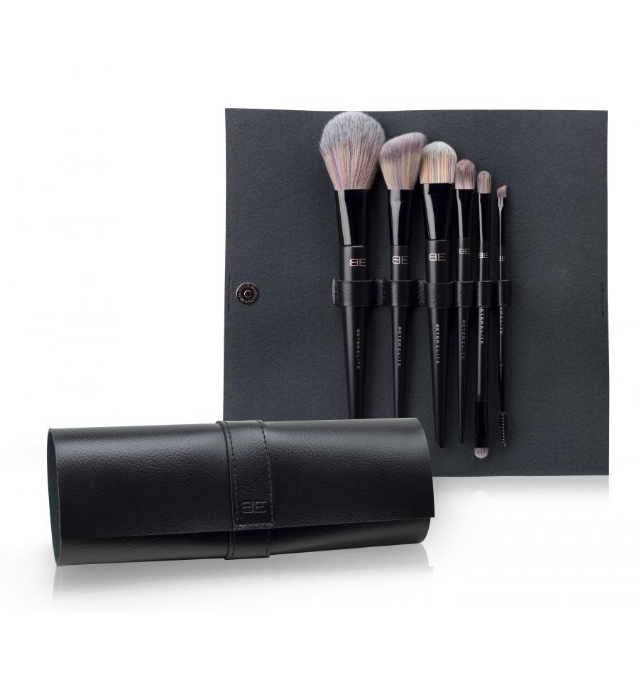 Beter Estuche enrollable con seis brochas y pinceles Beter Elite