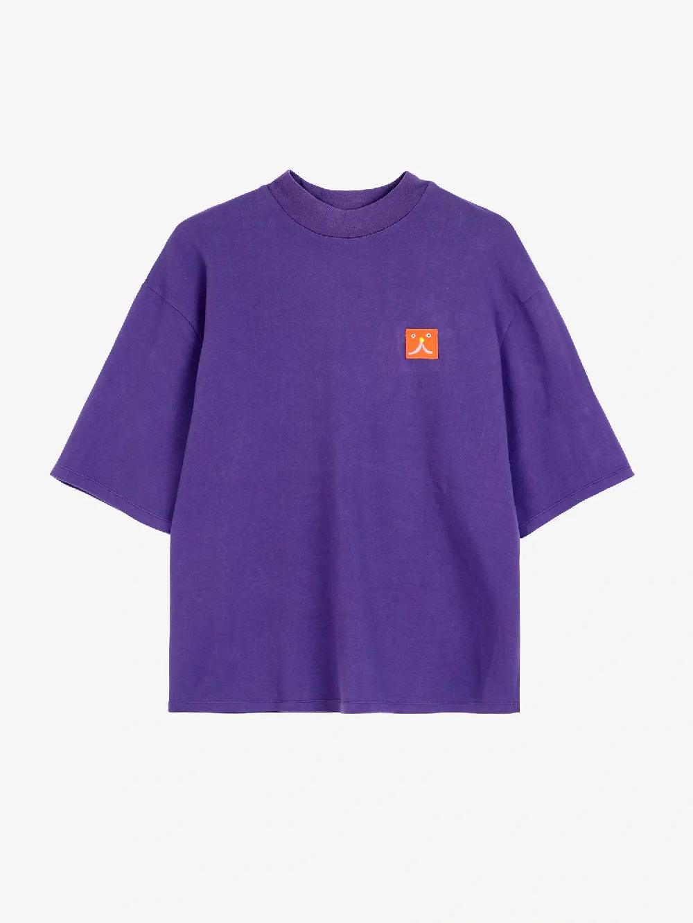 Bobo Choses Abstract Cat Smile Patch Mock-neck T-shirt