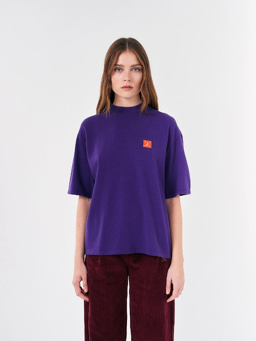 Bobo choses Abstract Cat Smile patch mock-neck T-shirt