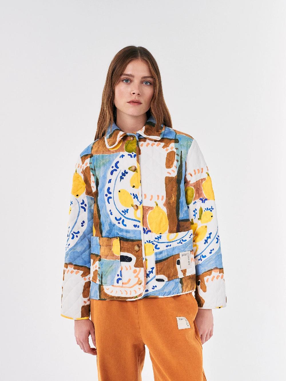 Bobo choses Abstract Tea Time printed quilted jacket