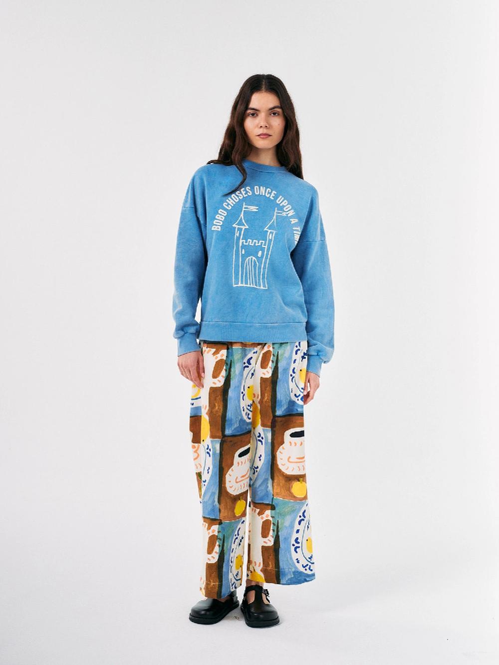 Bobo Choses Abstract Tea Time Printed Wide-leg Pleated Pant