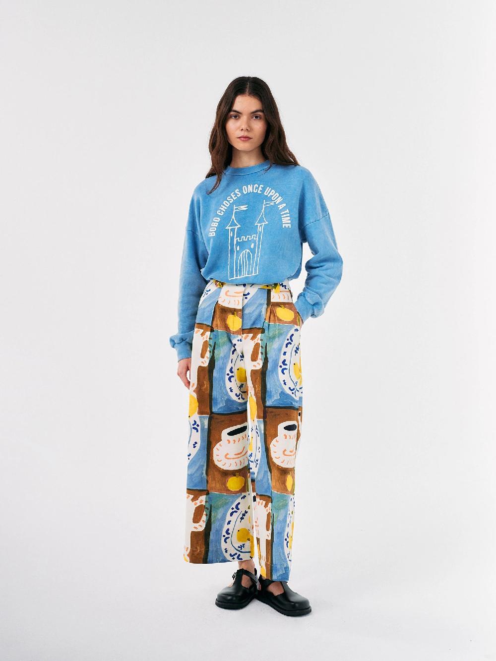 Bobo choses Abstract Tea Time printed wide-leg pleated pant