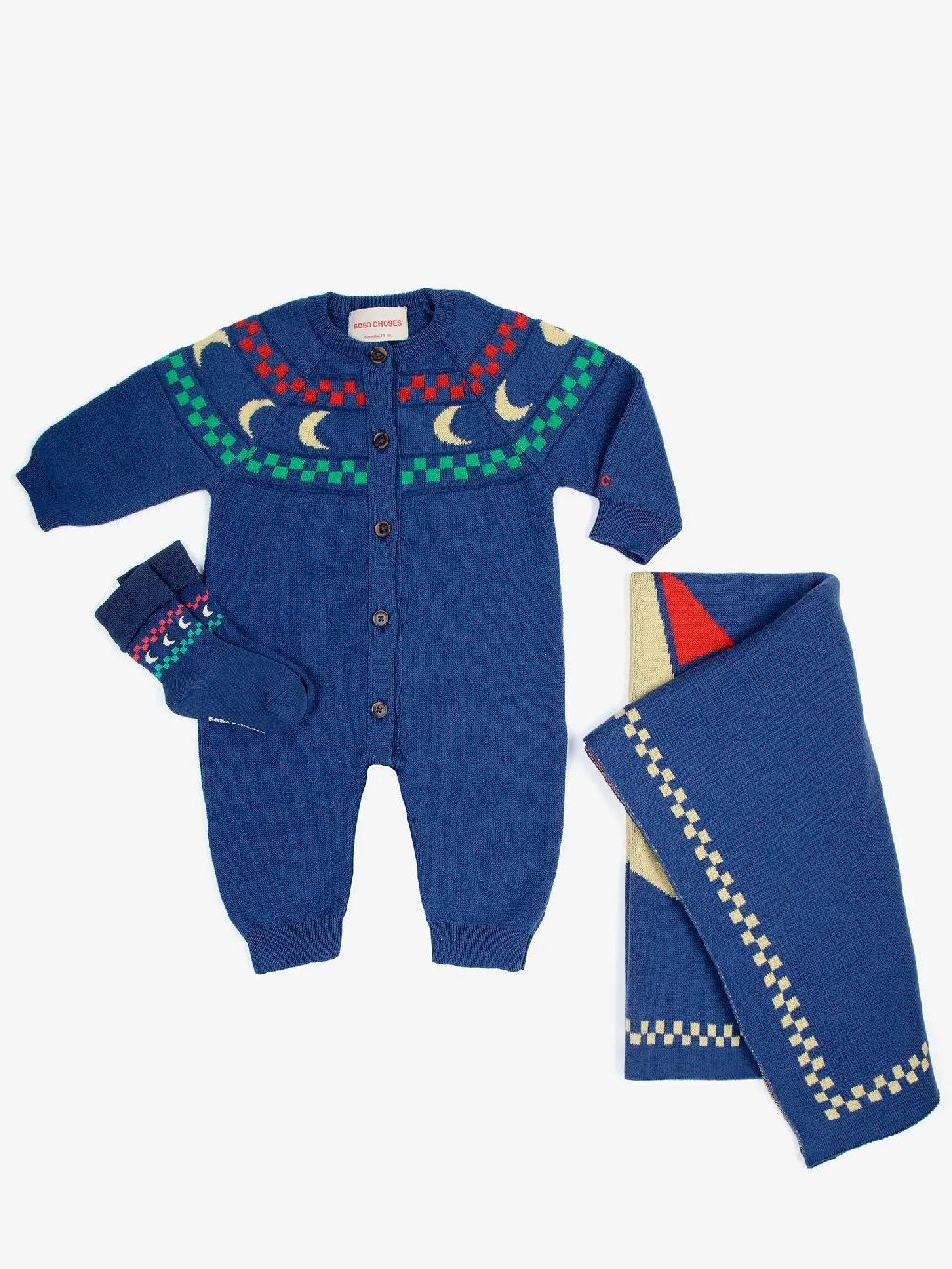 Bobo choses Beneath The Moon knitted overall gift set