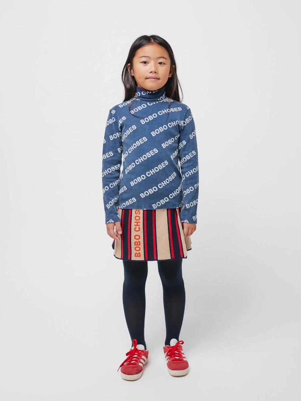 Bobo Choses Bobo Choses All Over Rib Turtle Neck T-shirt