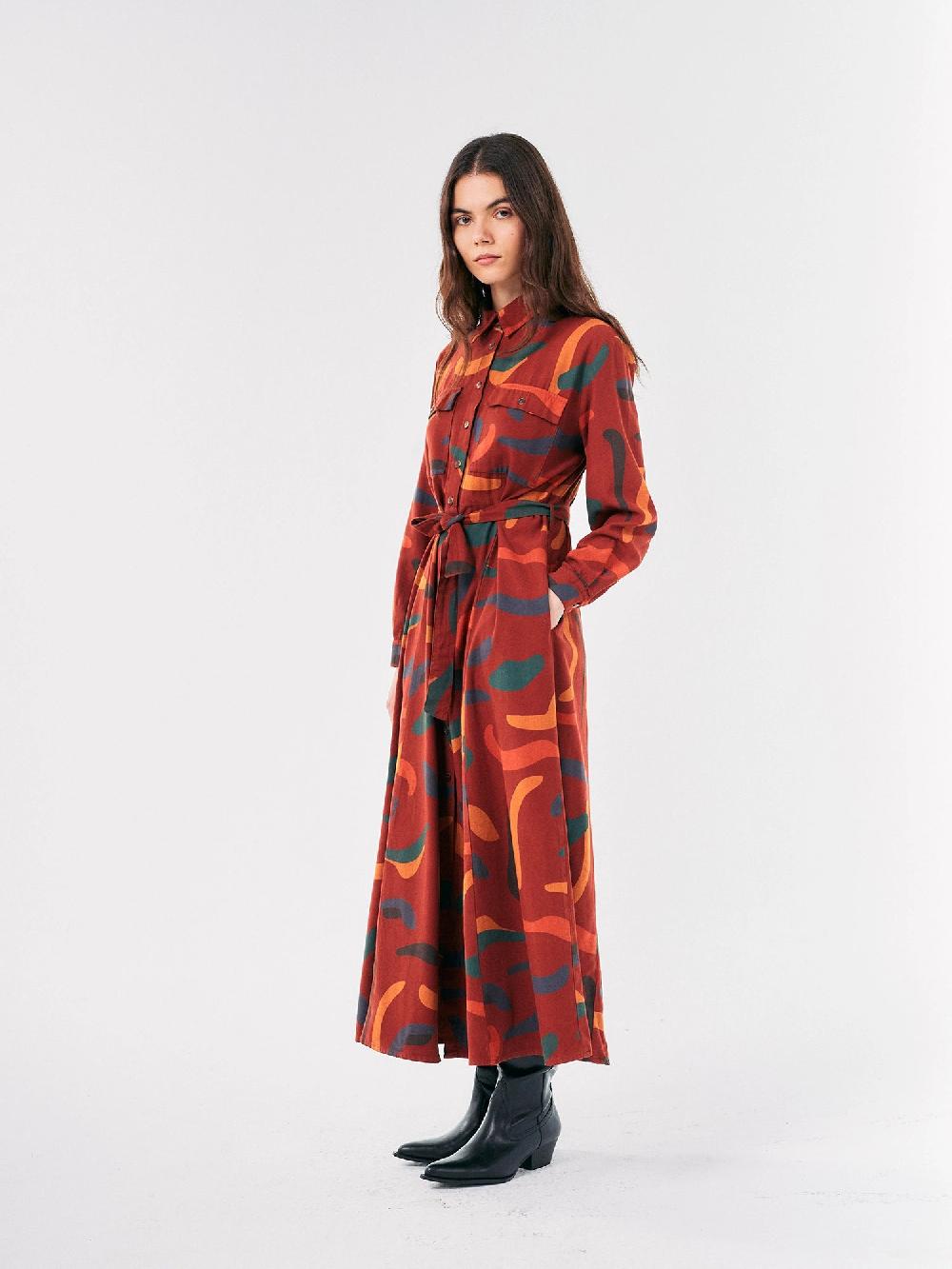 Bobo Choses Brushstrokes Printed Flared Long Dress