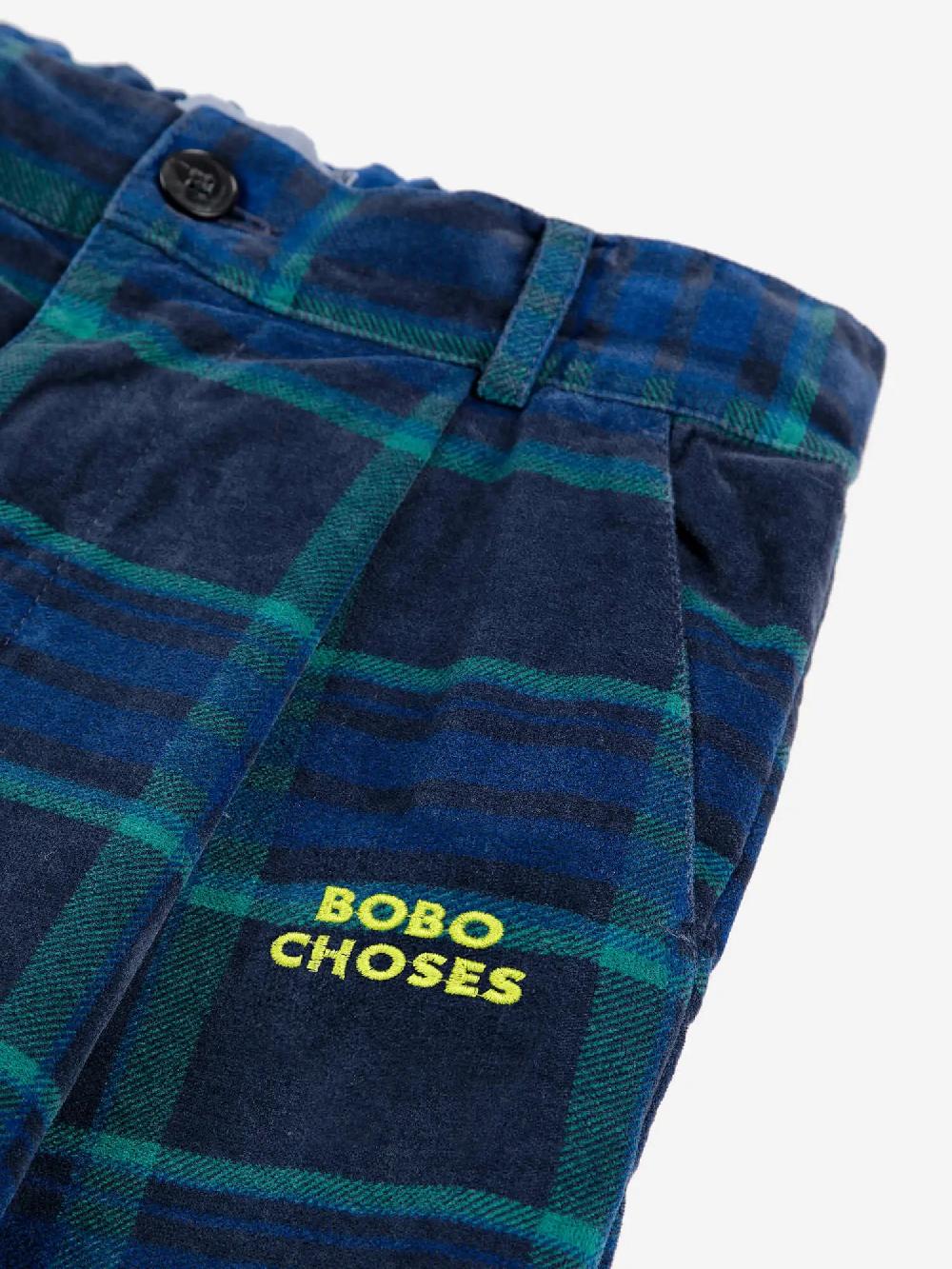 Bobo Choses Check BC Velvet Straight Pants