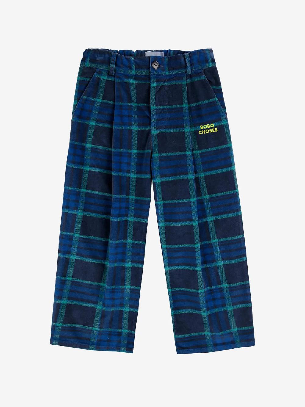 Bobo choses Check BC velvet straight pants