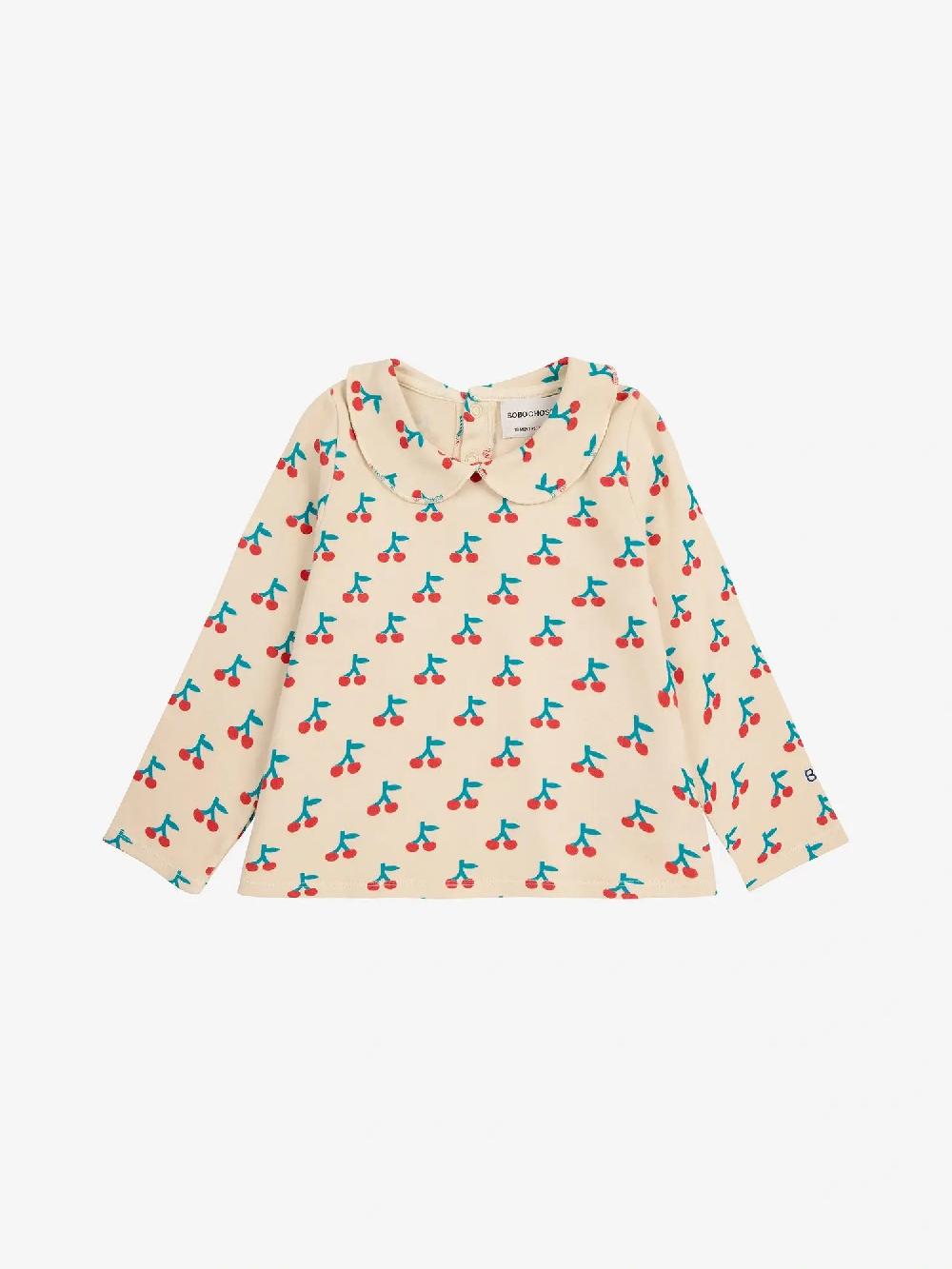 Bobo choses Cherry all over collar T-shirt