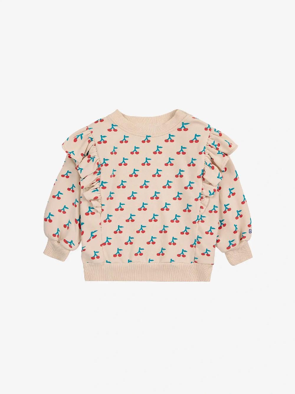 Bobo choses Cherry all over ruffle sweatshirt