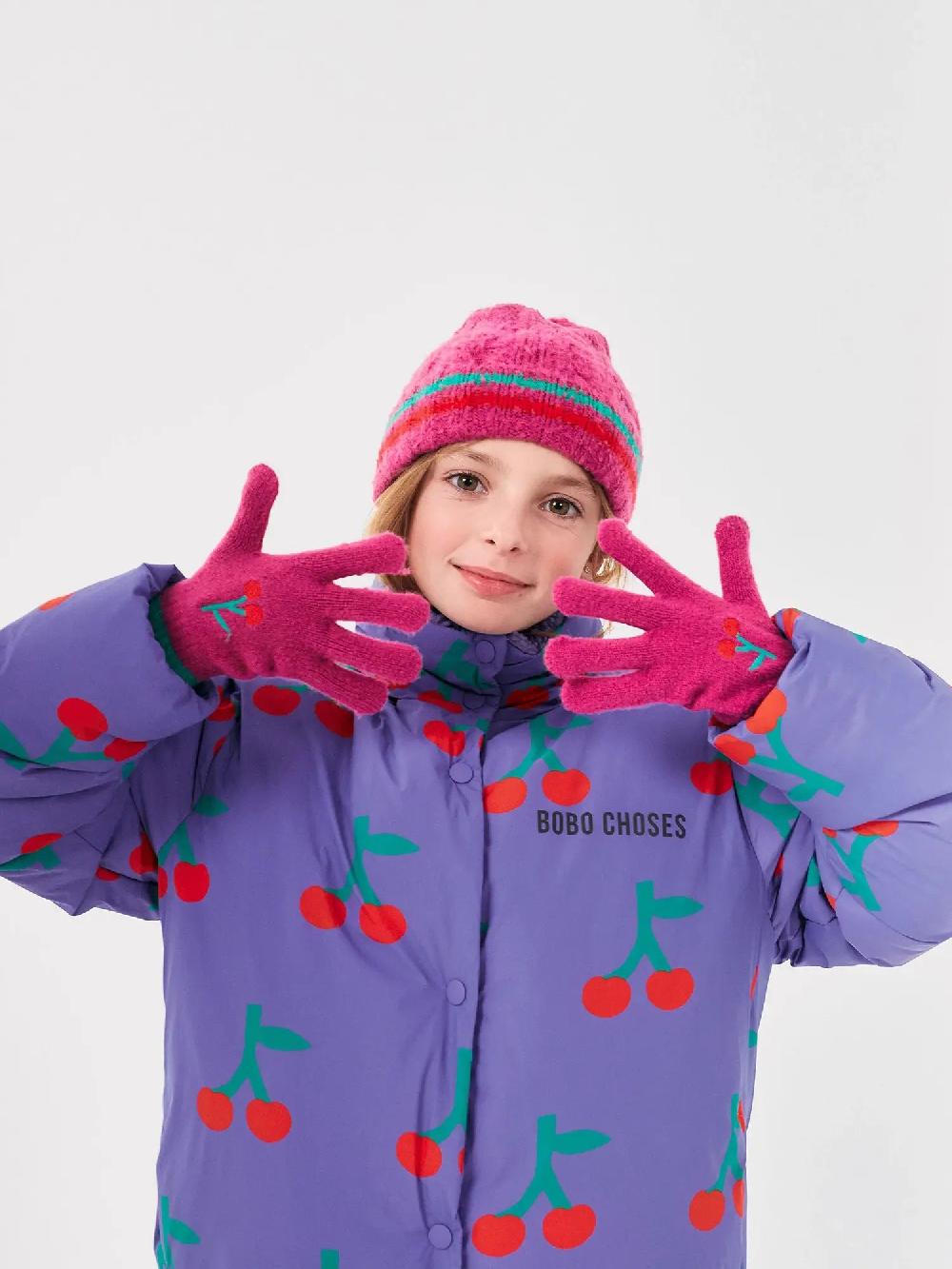 Bobo choses Cherry knitted gloves