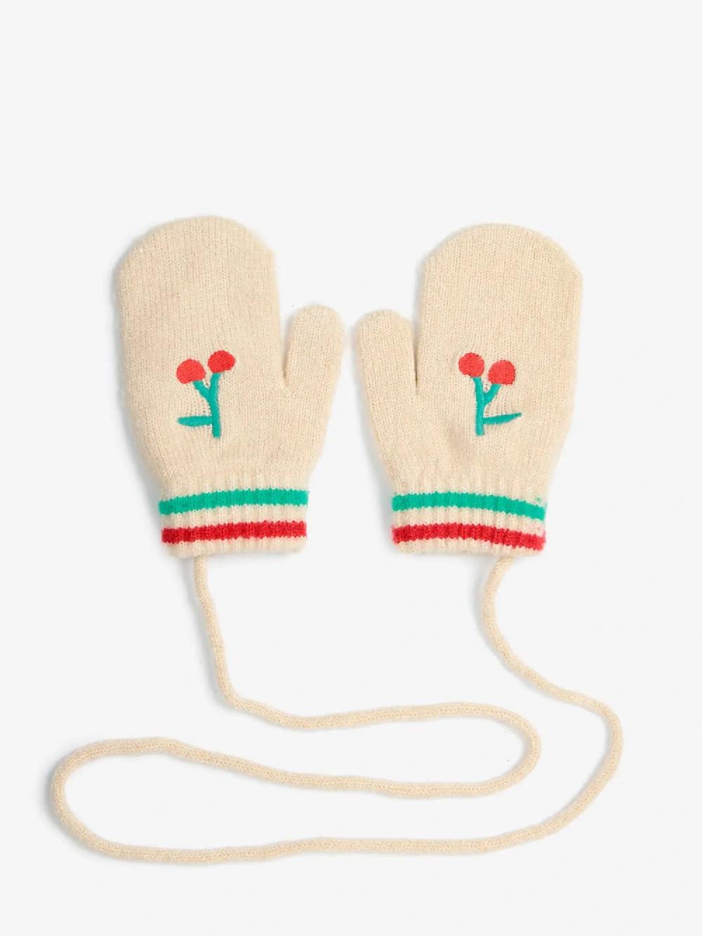 Bobo choses Cherry knitted mittens