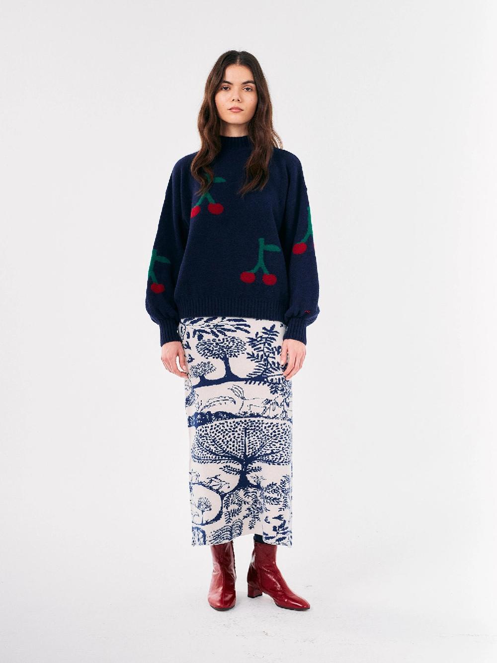 Bobo Choses Cherry Printed Turtle Neck Jumper