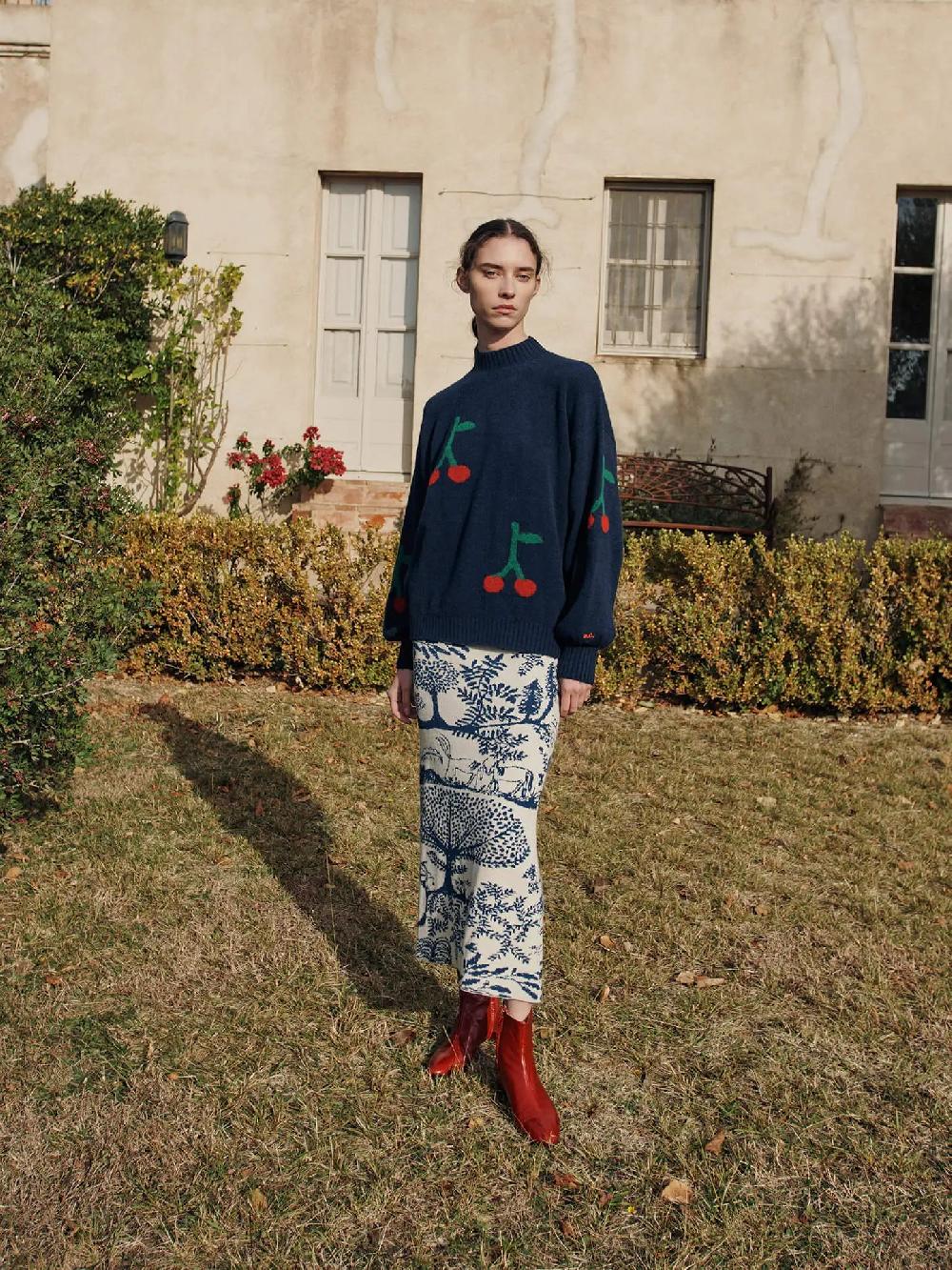 Bobo choses Cherry printed turtle neck jumper