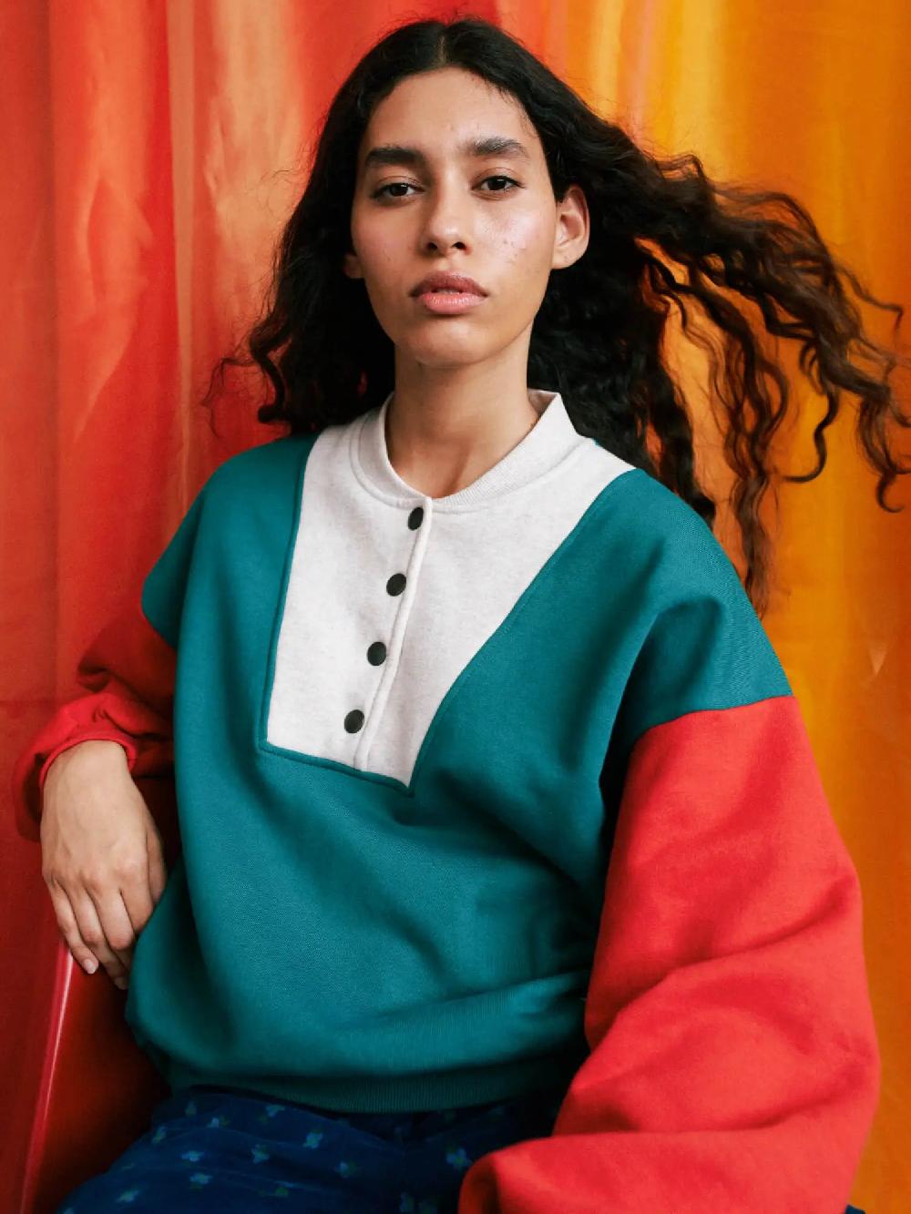 Bobo choses Color block drop shoulder sweatshirt