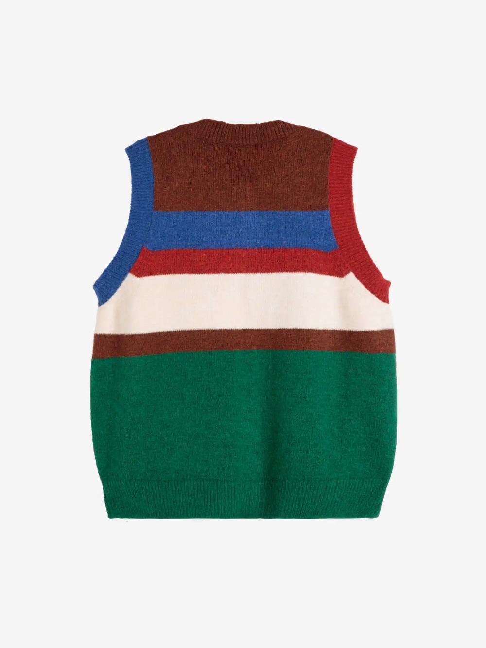 Bobo Choses Color Block Knitted Buttoned Vest