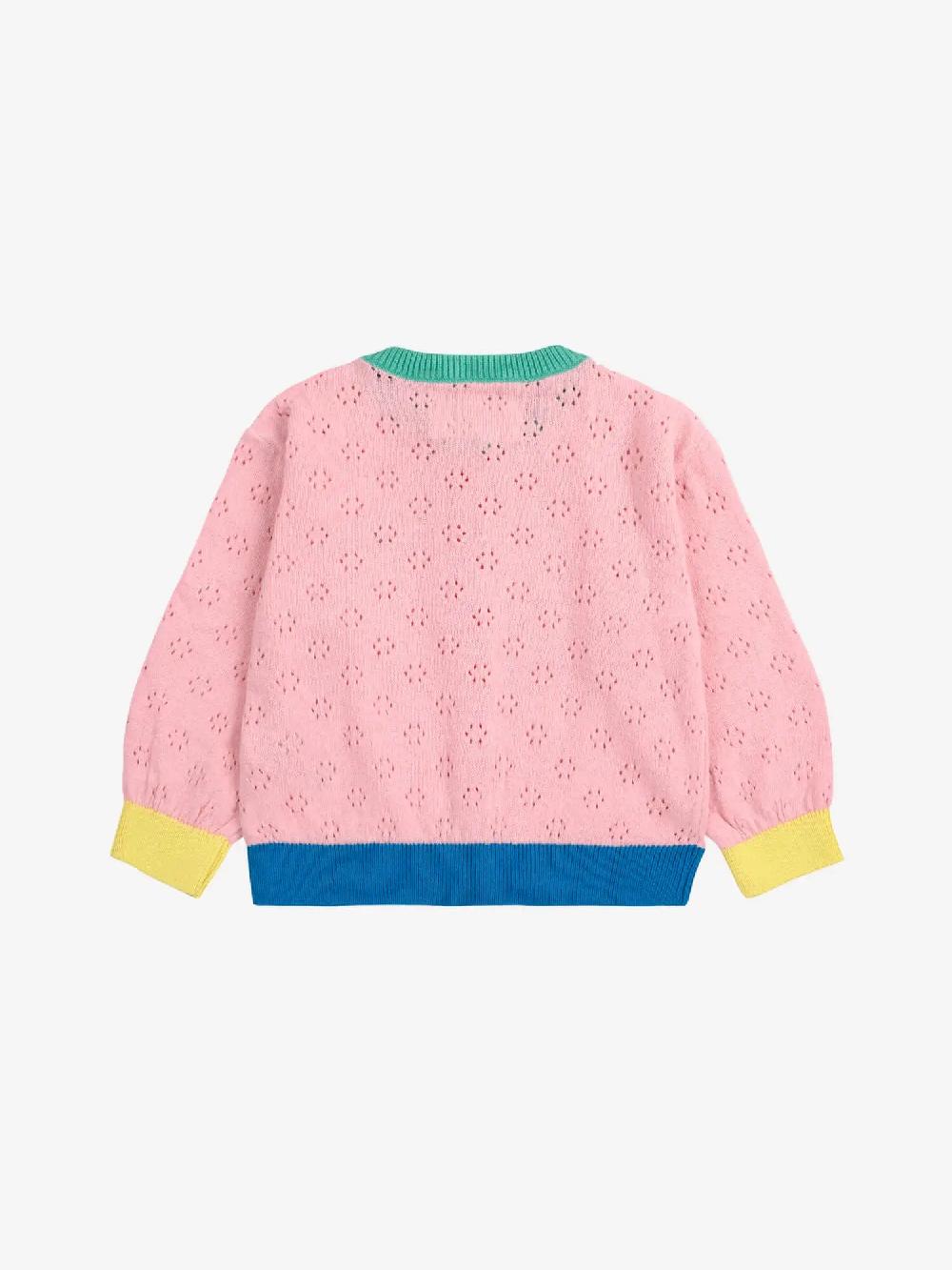 Bobo Choses Color Block Open Work Cardigan