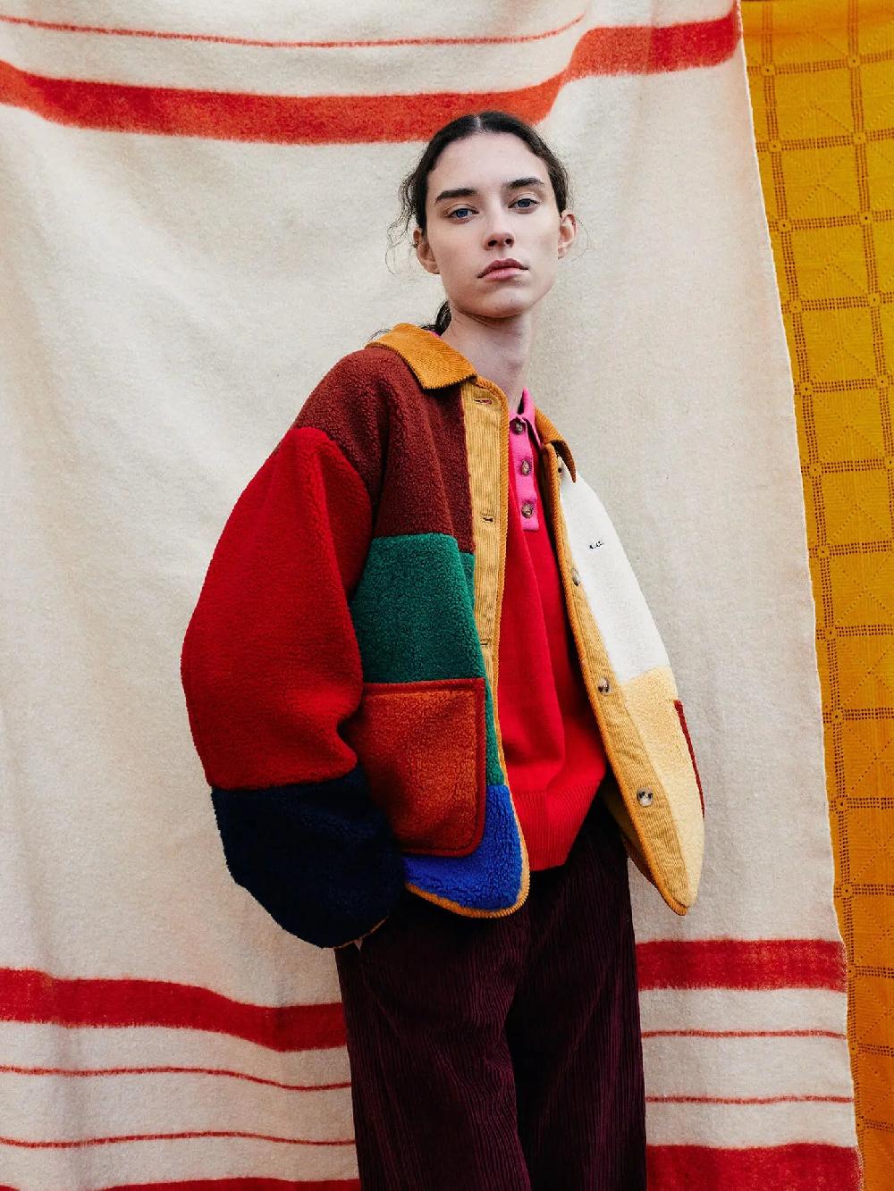 Bobo choses Color Block sheepskin jacket