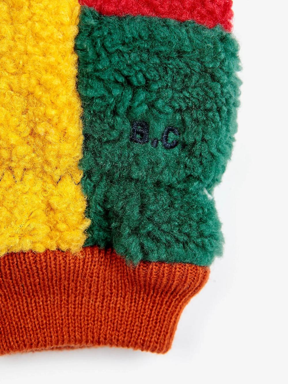 Bobo Choses Color Block Sheepskin Mittens