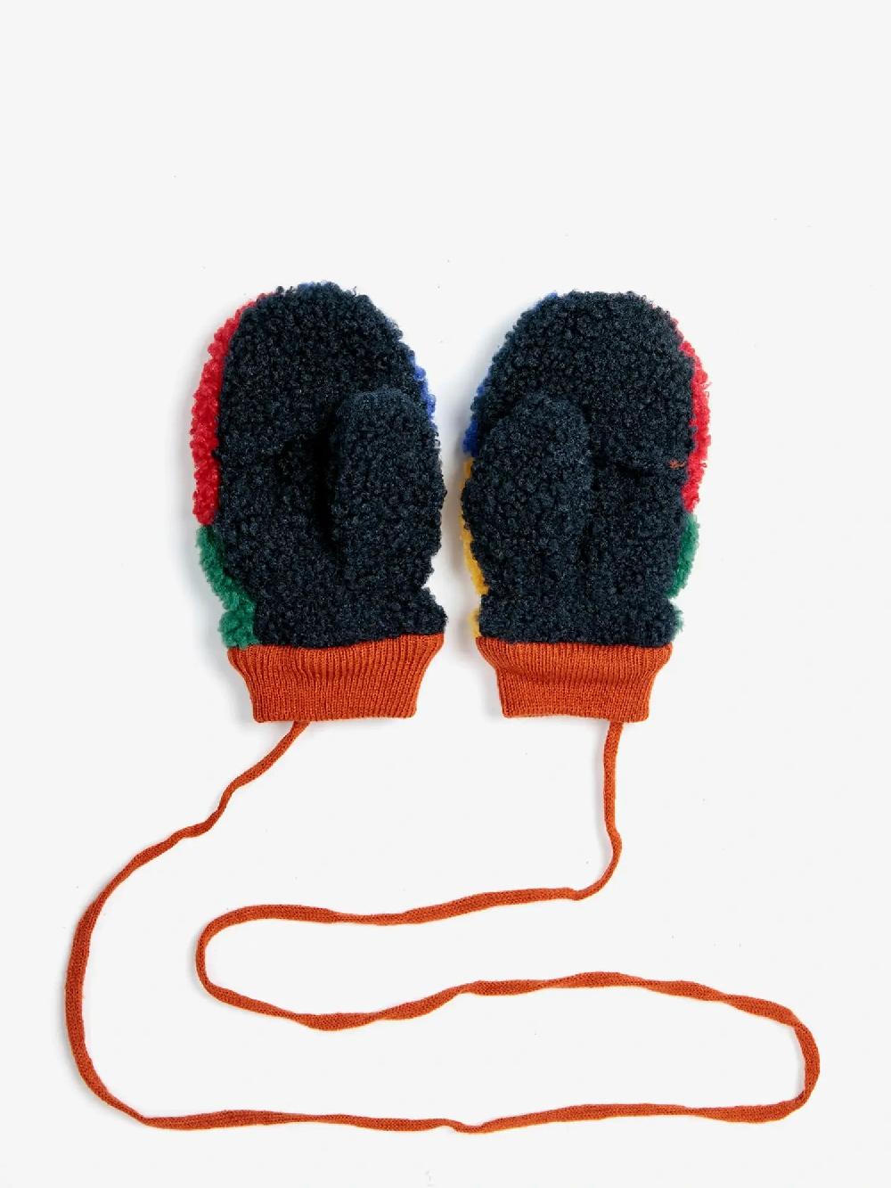 Bobo Choses Color Block Sheepskin Mittens