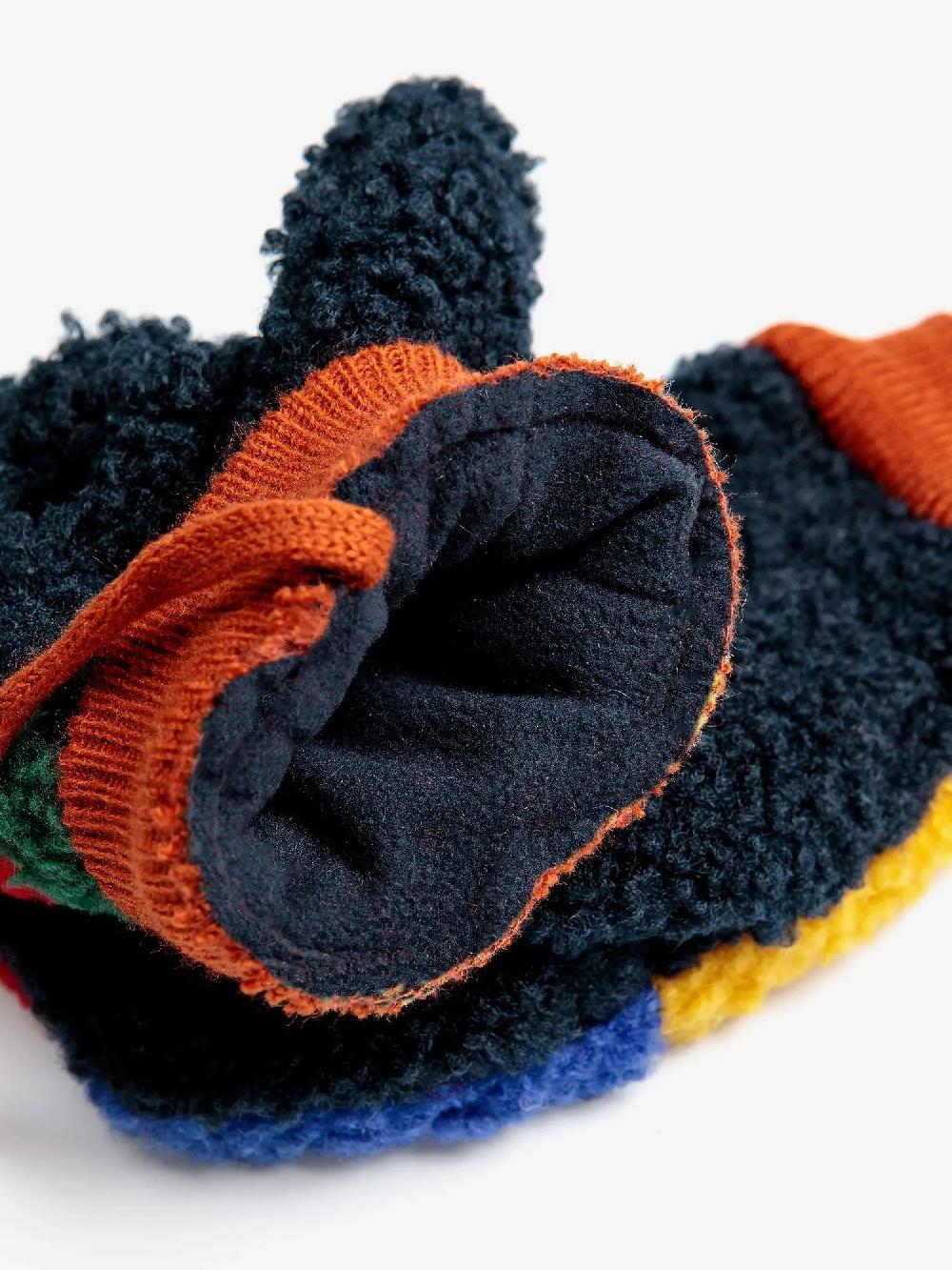Bobo Choses Color Block Sheepskin Mittens