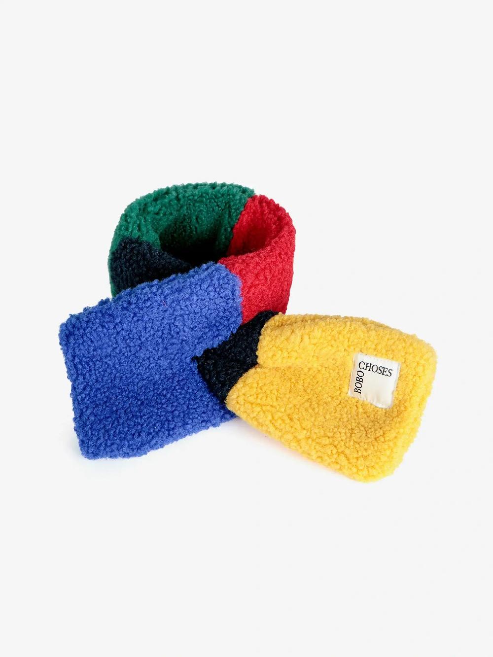 Bobo choses Color Block sheepskin neck warmer