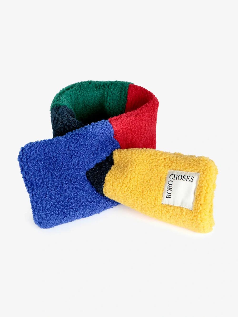 Bobo choses Color Block sheepskin neck warmer