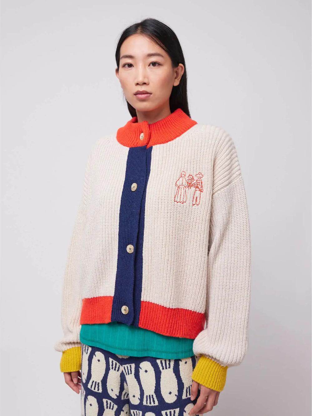 Bobo Choses Color Block Texture Cardigan